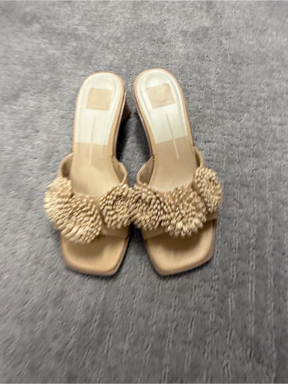 Dolce Vita Tan Pom-Pom Slide Mules